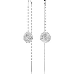 BOUCLES D OREILLES FEMME SWAROVSKI METEORA METAL ARGENTE CRISTAUX BLANCS