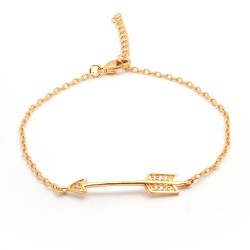 Bracelet fantaisie femme carador en plaqué or avec oxydes de zirconium modèle flèche