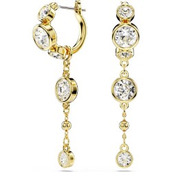 BOUCLES D OREILLES FEMME SWAROVSKI IMBER METAL DORE CRISTAUX BLANCS