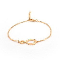 Bracelet fantaisie femme carador en plaqué or avec oxyde de zirconium motif signe infini