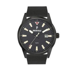 Montre Homme Ruckfield acier bracelet mailles milanaises noir