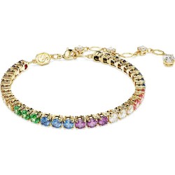 BRACELET FEMME SWAROSVKI CAPSULE PRIDE METAL DORE ET CRISTAUX MULTICOLORES