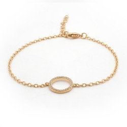 Bracelet femme carador en plaqué or avec oxydes de zirconium motif cercle serti