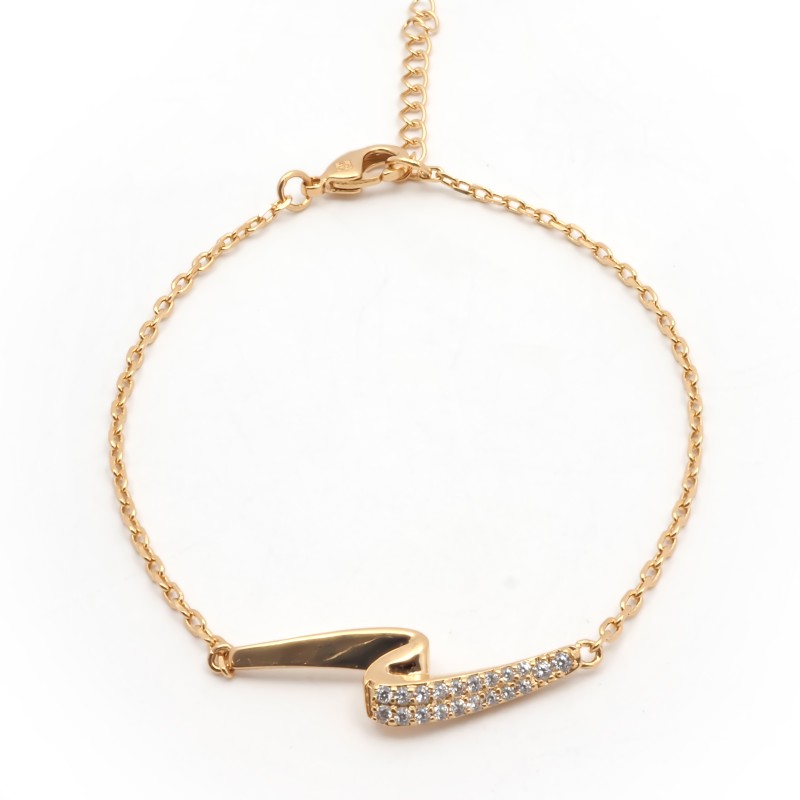 Bracelet Vague avec Oxydes de Zirconium
