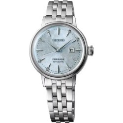 Montre Femme Seiko Présage avec cadran argenté et index en diamants