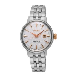 Montre Femme Seiko Présage avec bracelet acier et index en diamants cocktail