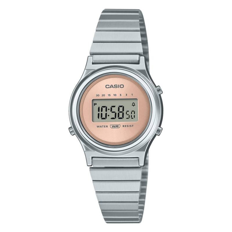 Montre digitale Casio collection Vintage bracelet acier gris