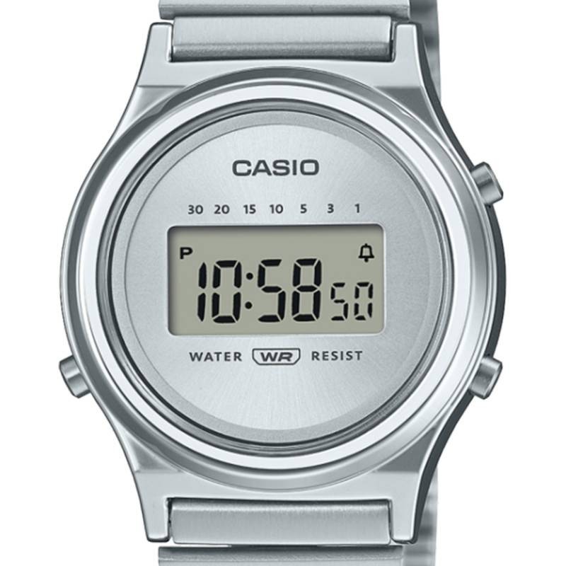 Montre digitale Casio collection Vintage bracelet acier gris