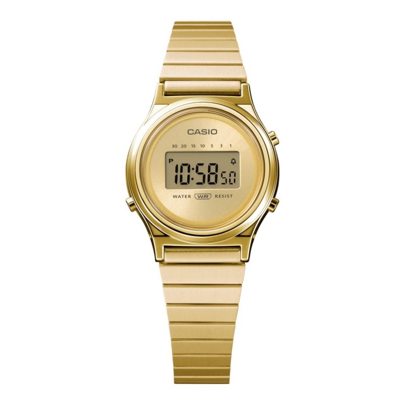 Montre Digitale Casio collection Vintage bracelet acier doré
