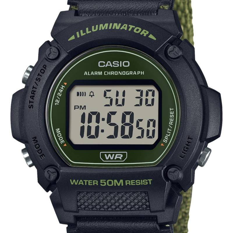 Montre digitale Casio bracelet résine Noir
