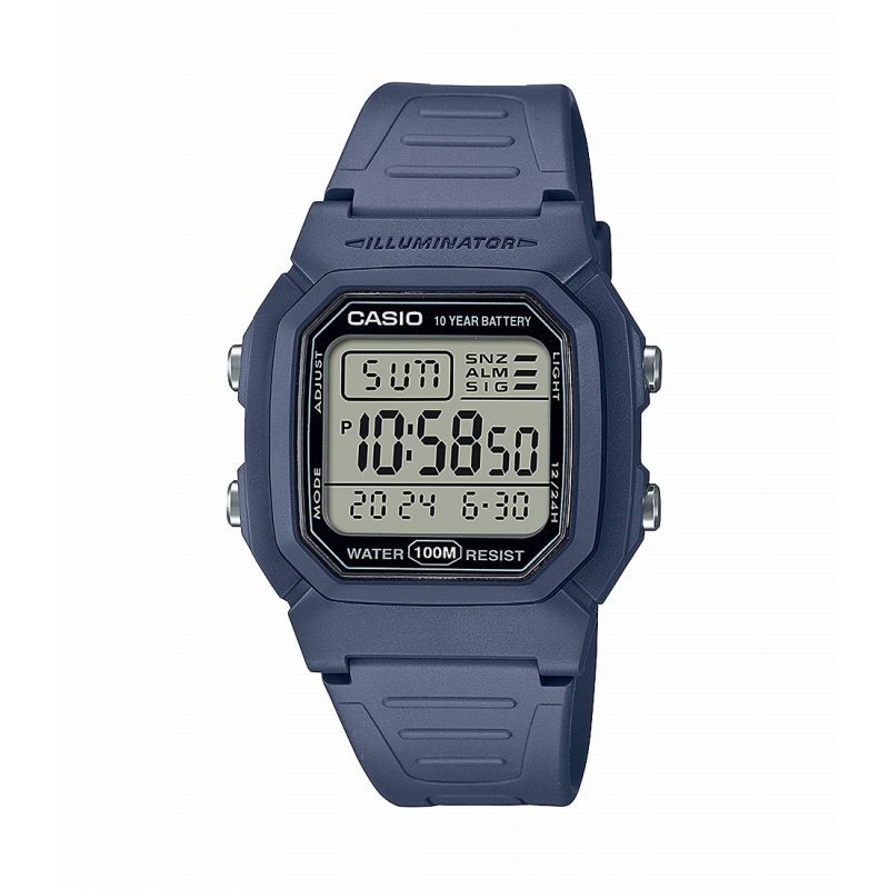 Montre digitale Casio bracelet résine Bleu