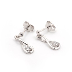 BOUCLES D'OREILLES  CARADOR OR BLANC 375/000 OXYDE DE ZIRCONIUM