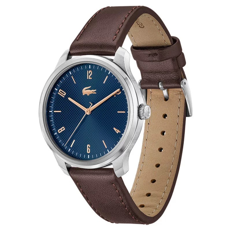 Montre Analogique Lacoste collection Lisbon bracelet cuir marron