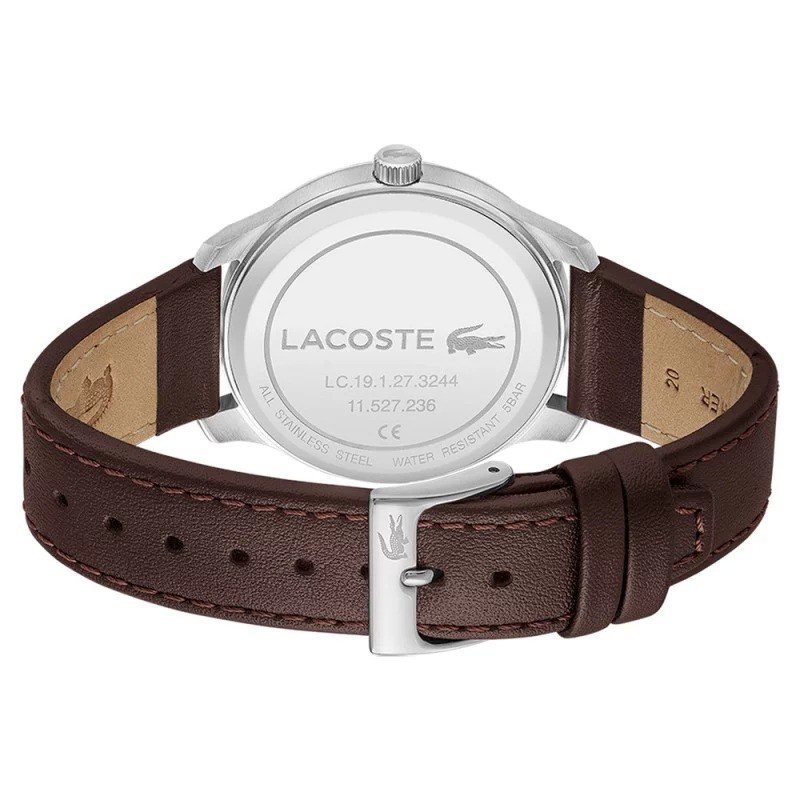 Montre Analogique Lacoste collection Lisbon bracelet cuir marron