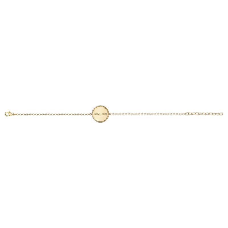 Bracelet Amporelle "BONHEUR" acier doré