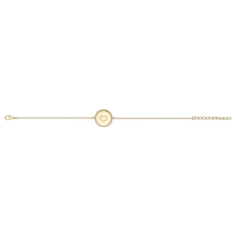Bracelet Amporelle Coeur gravé acier doré