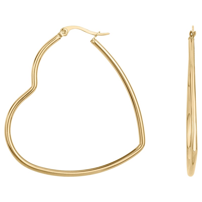 Boucles d'oreilles Amporelle coeur acier doré