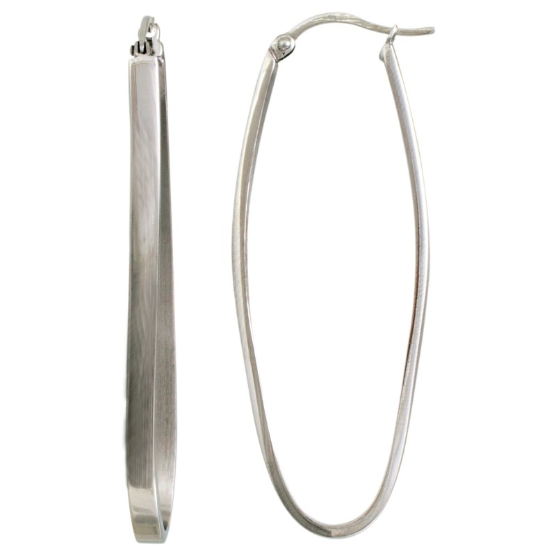 Boucles d'oreilles créoles acier argenté