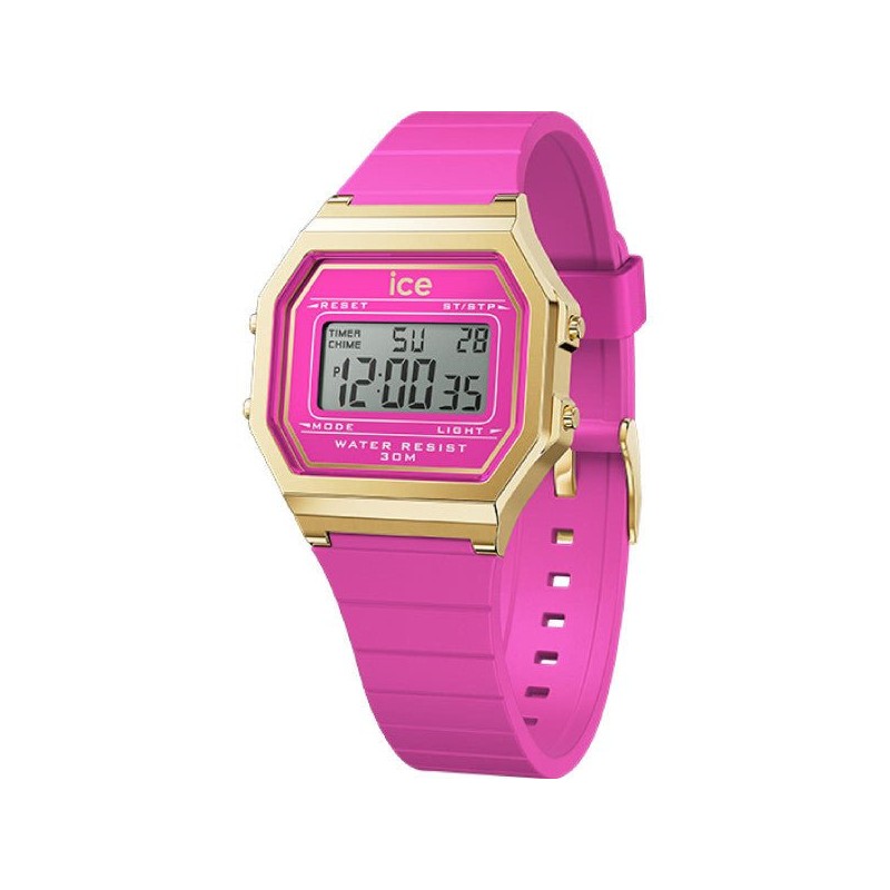 Montre Numérique Ice Watch Collection Ice Digit Retro Bracelet Silicone Rose