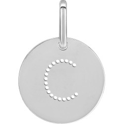 PENDENTIF CARADOR ARGENT LETTE C PERCEE