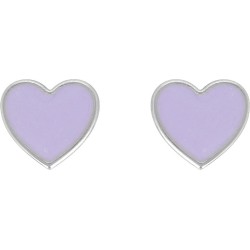 Boucles d'oreilles enfant Carador coeur LAQUE MAUVE argent 925/000