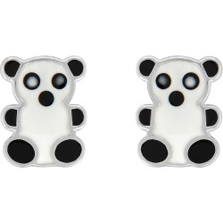 Boucles d'oreilles enfant Carador argent 925/000 PANDA NOIR ET BLANC