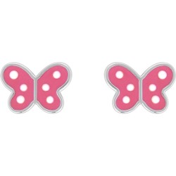 Boucles d'oreilles enfant Carador argent 925/000 PAPILLON ROSE