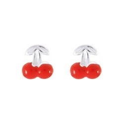 Boucles d'oreilles enfant Carador argent 925/000 CERISES