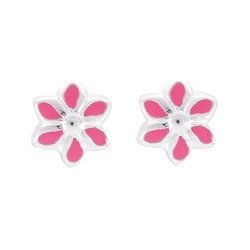 Boucles d'oreilles enfant Carador argent 925/000 FLEURS ROSES