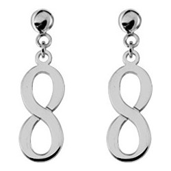 BOUCLES D OREILLES CARADOR PENDANTES ARGENT MOTIF INFINI