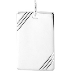 PENDENTIF CARADOR ARGENT PLAQUE RECTANGLE AVEC STRIS