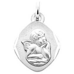 MEDAILLE PENDENTIF CARADOR ARGENT OVALE ANGE