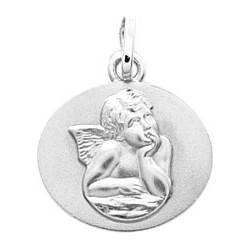 MEDAILLE PENDENTIF CARADOR ARGENT OVALE ANGE