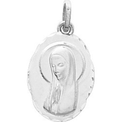 MEDAILLE PENDENTIF CARADOR ARGENT OVALE VIERGE