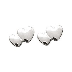 Boucles d'oreilles enfant Carador TOUT argent 925/000 MOTIF DOUBLES COEURS