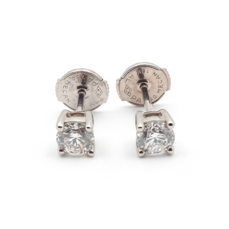 Boucles d'oreilles Carador diamant 0,60 cts or blanc 750/000