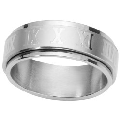 Bague Homme Phebus LUCCA en Acier argenté