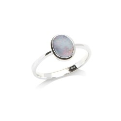 Bague en argent 925/000 rhodié et opale