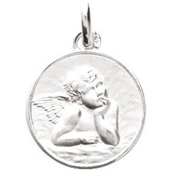 MEDAILLE PENDENTIF CARADOR ARGENT RONDE ANGE