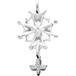 PENDENTIF CARADOR ARGENT CROIX HUGUENOTE