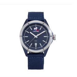 MONTRE HOMME LE COQ SPORTIF BRACELET TISSU BLEU