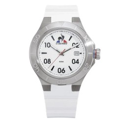 MONTRE LE COQ SPORTIF BRACELET BLANC CADRAN BLANC AVEC DATEUR