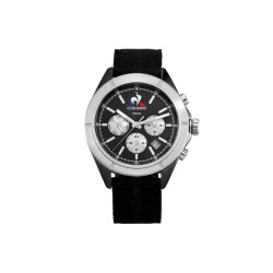 MONTRE HOMME LE COQ SPORTIF BRACELET CUIR NOIR CHRONO DATEUR