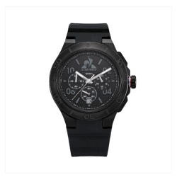 MONTRE HOMME LE COQ SPORTIF BRACELET RESINE NOIR CHRONO DATEUR