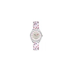 Montre Lulu Castagnette Enfant Résine BLANCHE fond de cadran avec logo