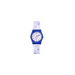 Montre Lulu Castagnette Enfant Résine BLANCHE BOITIER BLEU