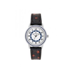 Lulu Castagnette Glam Montre Fille Cuir Noir