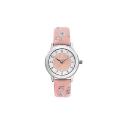 Lulu Castagnette Home Sweet Home Montre Fille Cuir Rose