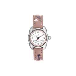 Lulu Castagnette Escape Montre Fille Cuir Rose