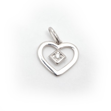 Pendentif Carador Coeur Or blanc 750/000